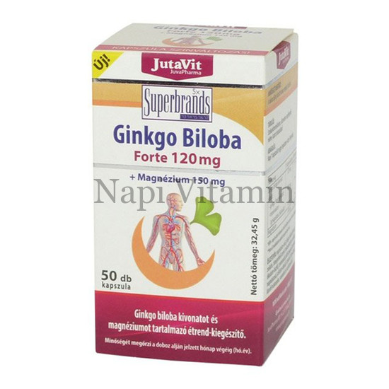 JutaVit Ginkgo Biloba Forte 120 mg + Magnézium 150 mg tabletta 50x JutaVit Ginkgo Biloba Forte 120 mg + Magnézium 150 mg tabletta 50x