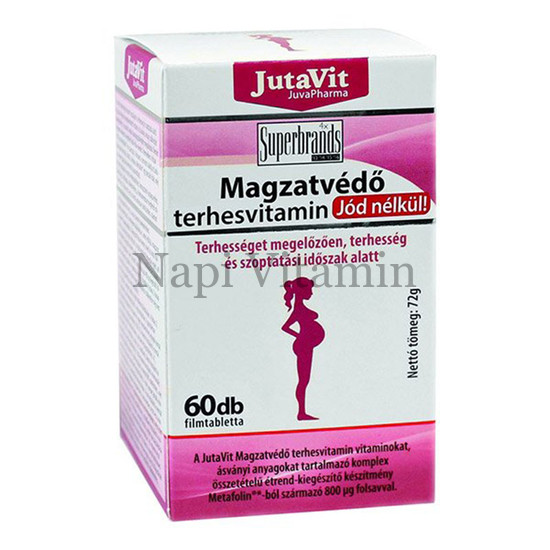 JutaVit Magzatvédő terhesvitamin jód nélkül filmtabletta 60x JutaVit Magzatvédő terhesvitamin jód nélkül filmtabletta 60x