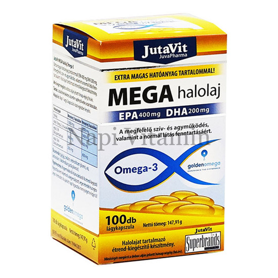 JutaVit Mega halolaj Omega-3 kapszula 100x JutaVit Mega halolaj Omega-3 kapszula 100x