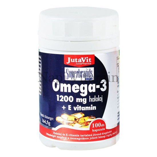 JutaVit Omega-3 Halolaj 1200mg + E-vitamin kapszula 100x