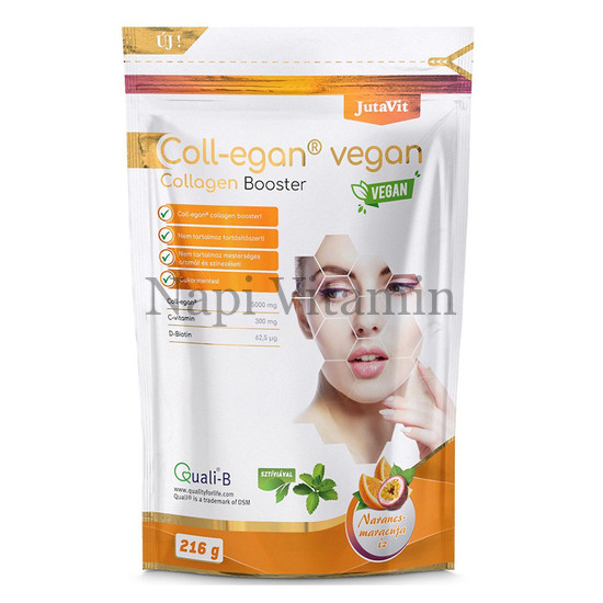 JutaVit Coll-egan Vegán Collagén booster narancs-maracuja ízű italpor 216g -KÖZELI LEJÁRAT