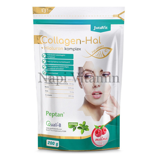 JutaVit Collagen-Hal Komplex málna ízű kollagén italpor 200g