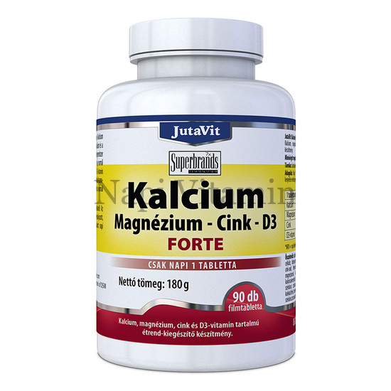 JutaVit Kalcium+Magnézium+Cink forte + D3 vitamin 90x