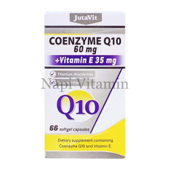 JutaVit Koenzim Q10 60mg + E-vitamin 35mg lágyzselatin kapszula 66x JutaVit Koenzim Q10 60mg + E-vitamin 35mg lágyzselatin kapszula 66x