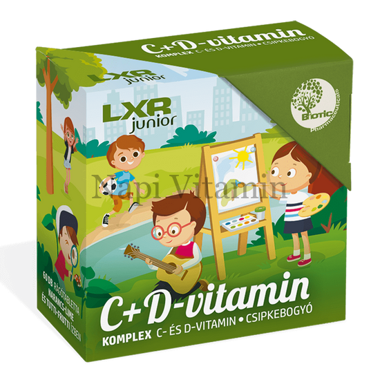 LXR Junior C+D Vitamin Komplex rágótabletta 60x