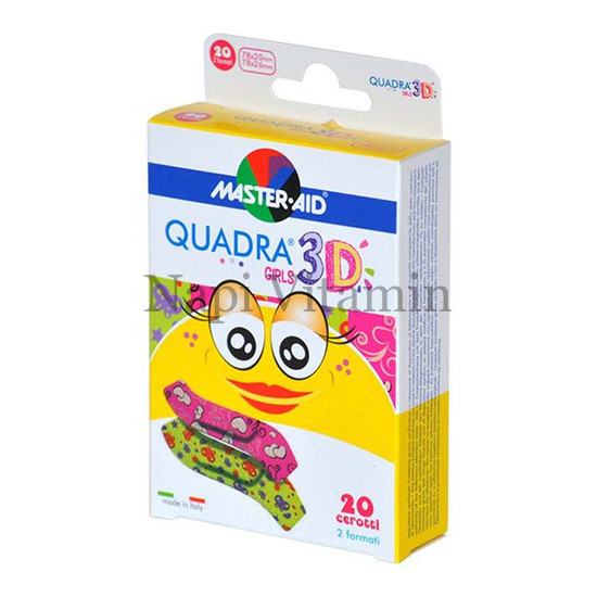 Master-Aid Quadra 3D Girls Sensitive gyermek sebtapasz 20x