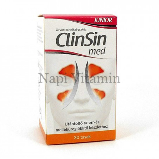 ClinSin Med Junior Utántöltő az orr- és melléküreg öblítő készlethez 30x ClinSin Med Junior Utántöltő az orr- és melléküreg öblítő készlethez 30x