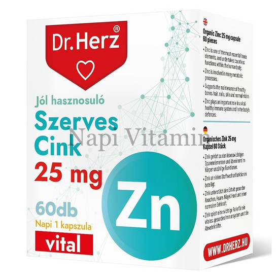 Dr. Herz Szerves Cink 25mg kapszula 60x