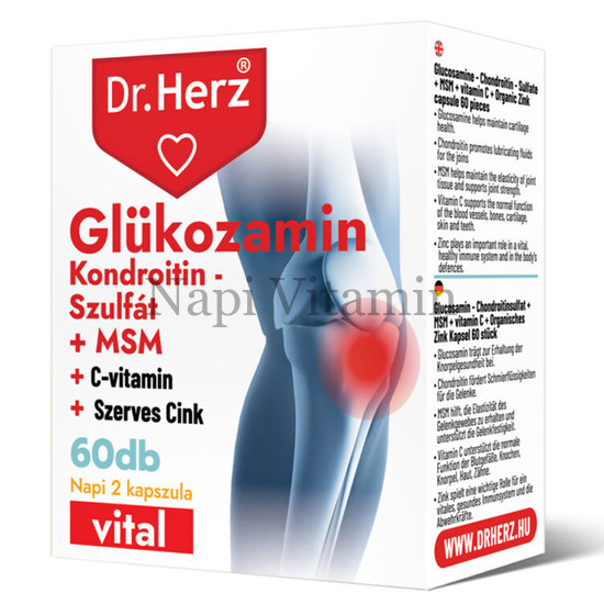 Dr. Herz Glükozamin + Kondroitin-szulfát + MSM kapszula 60x
