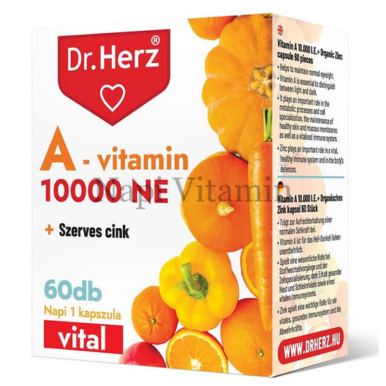 Dr. Herz A-vitamin 10000NE + szerves cink kapszula 60x