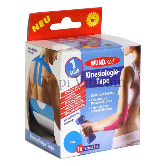 Wundmed Kineziológiai tapasz 5cmx5m kék 1x