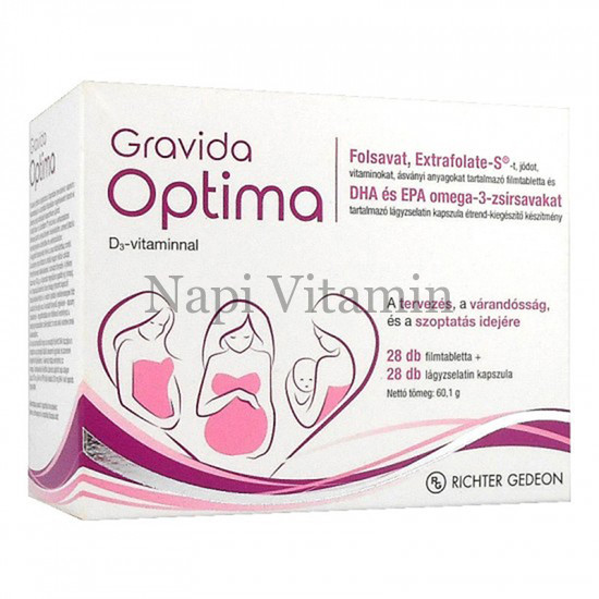 GRAVIDA Optima filmtabletta + lágyzselatin kapszula(28db + 28db)