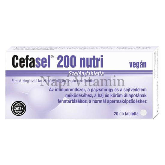 Cefasel 200 Nutri szelén tabletta 20x Cefasel 200 Nutri szelén tabletta 20x