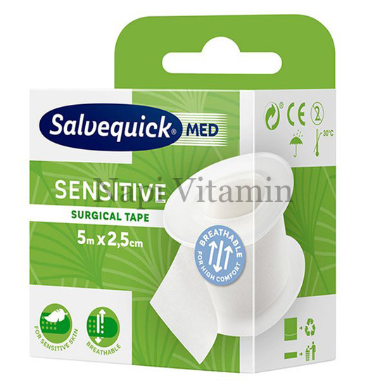 Salvequick Sensitive Tape sebészeti ragtapasz – 5mx2,5cm 1x