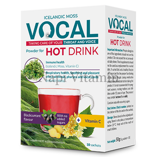 Vocal Hot Drink Feketeribizli ízű forró italpor 10x -KÖZELI LEJÁRAT Vocal Hot Drink Feketeribizli ízű forró italpor 10x -KÖZELI LEJÁRAT