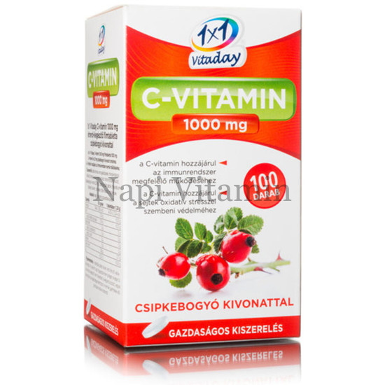 1x1 Vitaday C-vitamin 1000mg csipkebogyó kivonattal filmtabletta 100x