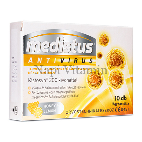 Medistus Antivirus lágypasztilla méz-citrom ízben 10x
