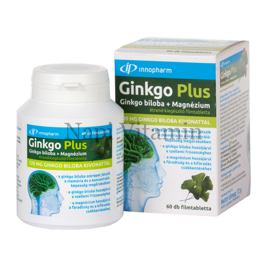 InnoPharm Ginkgo Plus Ginkgo biloba + Magnézium filmtabletta 60x