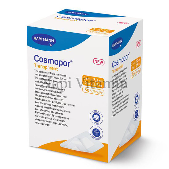 Cosmopor Transparent filmkötszer 5cm x 7,2cm 50x