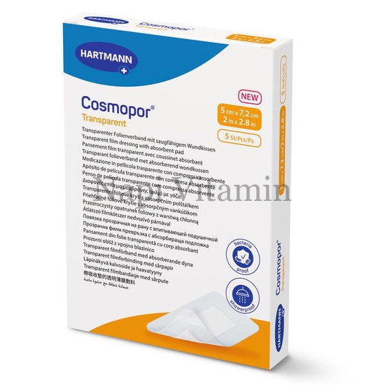 Cosmopor Transparent filmkötszer 5cm x 7,2cm 5x