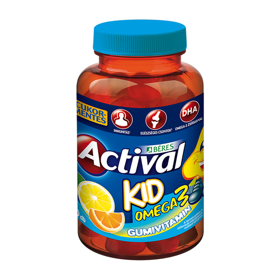 Béres Actival Kid omega - 3 gumivitamin cukormentes gumitabletta 30x