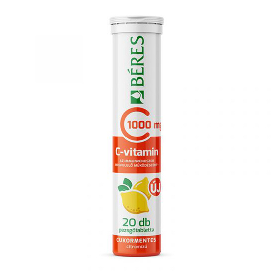 Béres C-vitamin 1000 mg cukormentes citromízű pezsgőtabletta 20x