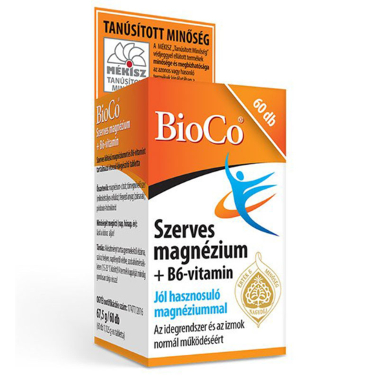 Bioco Szerves Magnézium + B6-vitamin tabletta 60x