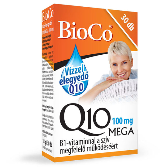 BioCo Vízzel elegyedő 100mg Q10 MEGA + B1-vitamin kapszula 30x