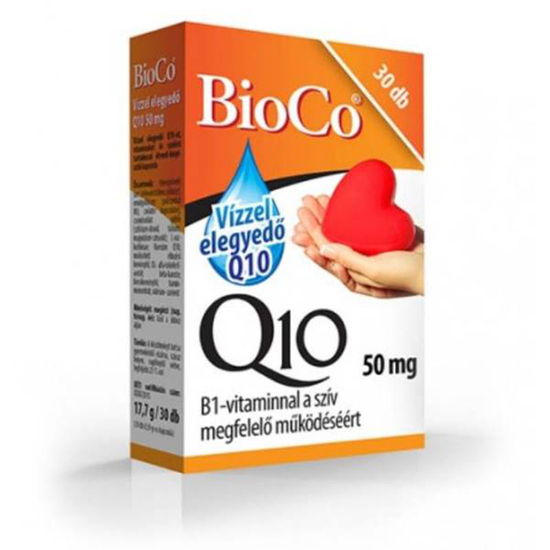 BioCo Vízzel elegyedő Q10 50 mg B1-vitaminnal kapszula 30x