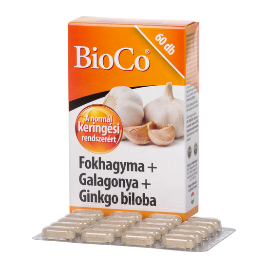 BioCo Fokhagyma + Galagonya + Ginkgo biloba tabletta 60x