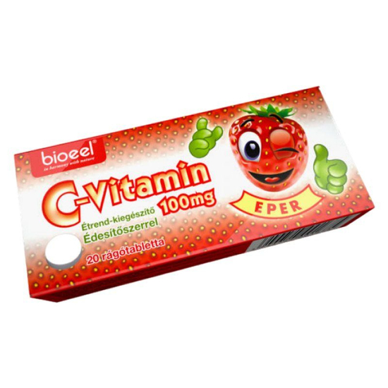 Bioeel C-vitamin 100mg eper ízű rágótabletta 20x
