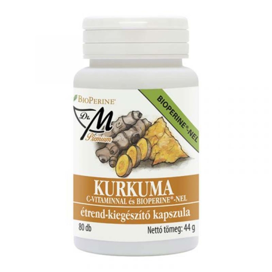 Dr.M Prémium Kurkuma C vitamin Bioperine kapszula 80x