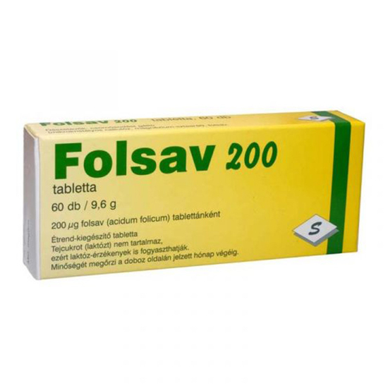 Folsav 200 étrend-kiegészítő tabletta 60x