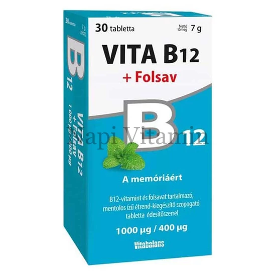 Vita B12 +folsav szopogató tabletta 30x