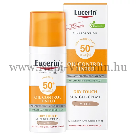 Eucerin Sun Oil Control színezett napozó krém-gél arcra medium SPF50+ 50ml