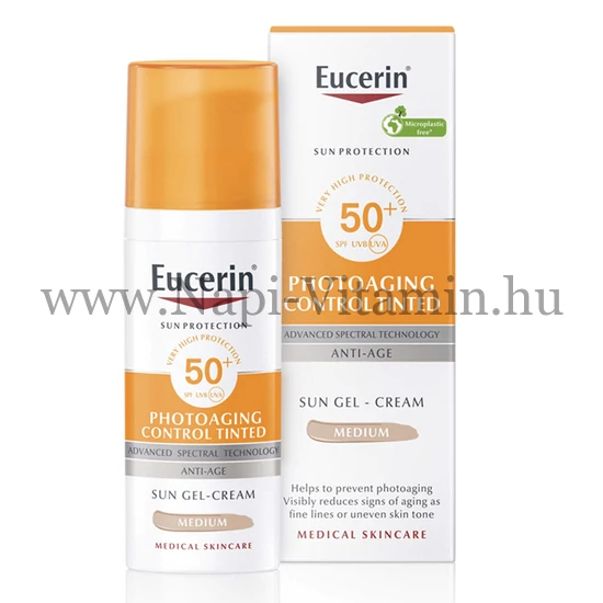 Eucerin Sun Photoaging Control Színezett napozó krém arcra light SPF50+ 50ml