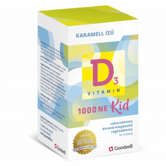 D3-vitamin Kid 1000NE rágótabletta gyermekeknek 90x