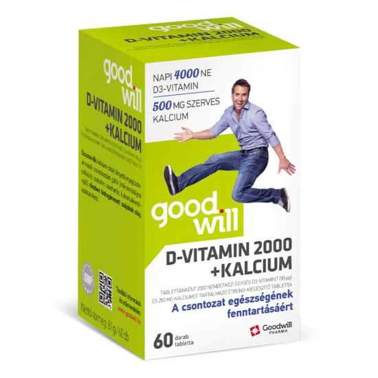 Goodwill D-vitamin 2000NE+kalcium 60x