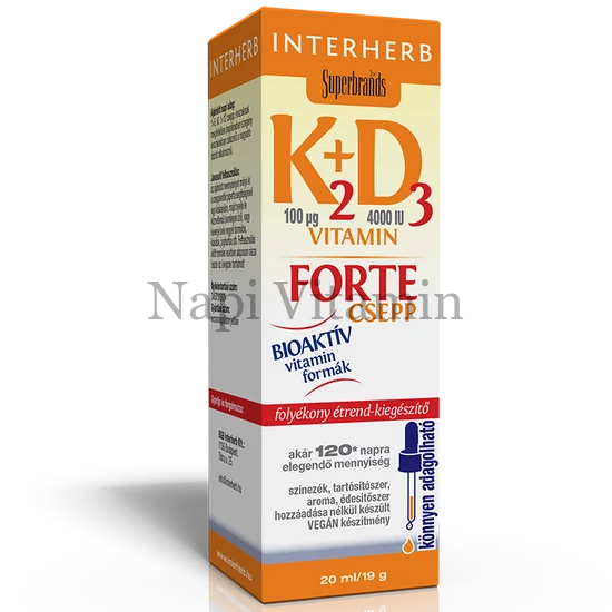 Interherb K2 D3 vitamin Forte csepp 20ml