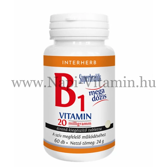 Interherb B1-vitamin 20mg tabletta 60x