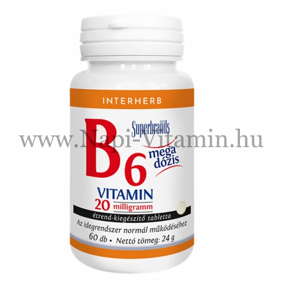 Interherb B6-vitamin 20mg tabletta 60x