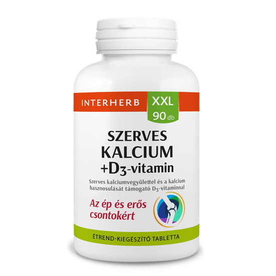 Interherb XXL Szerves kalcium +D3-vitamin tabletta 90x