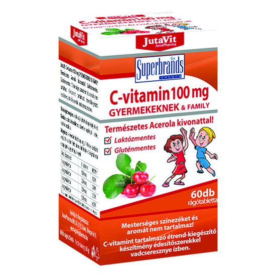 JutaVit C-vitamin 100 mg rágótabletta acerola gyermekeknek 60x 