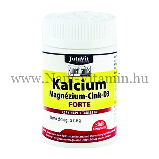 JutaVit Kalcium-Magnézium-Cink-D3 Forte tabletta 30x