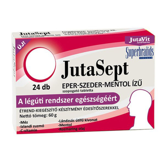 JutaVit JutaSept eper-szeder-mentol ízű szopogató tabletta 24x