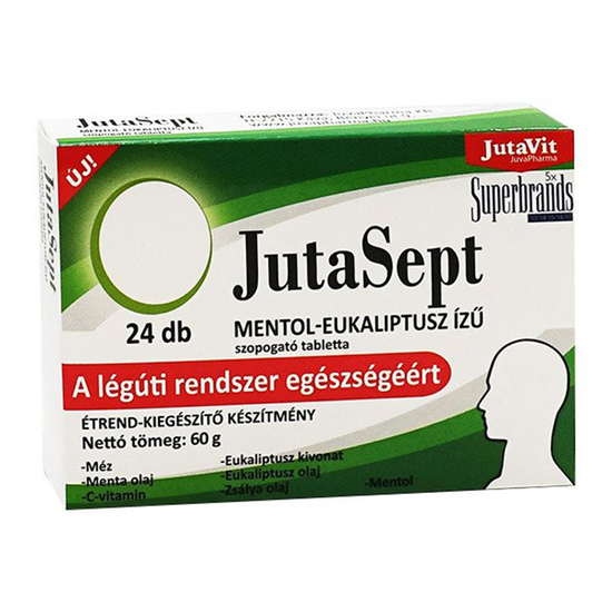 JutaVit JutaSept mentol-eukaliptusz ízű szopogató tabletta 24x