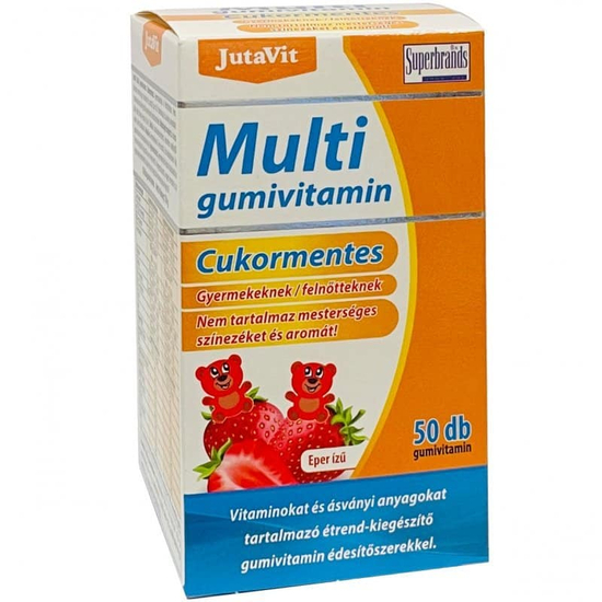 JutaVit Multivitamin cukormentes eper ízű gumivitamin 50x