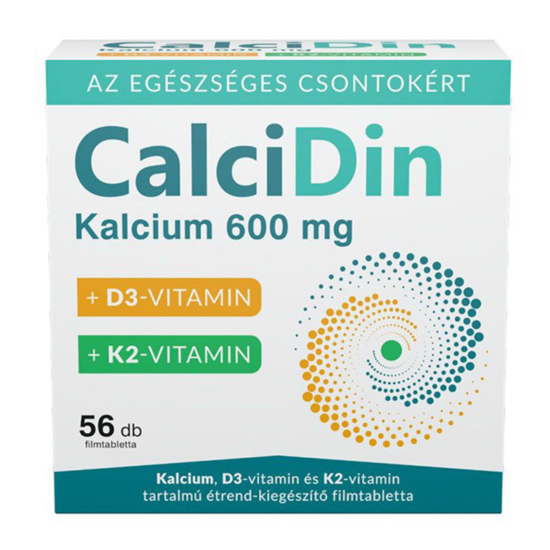 CalciDin Kalcium, D3-vitamin és K2-vitamin filmtabletta 56x