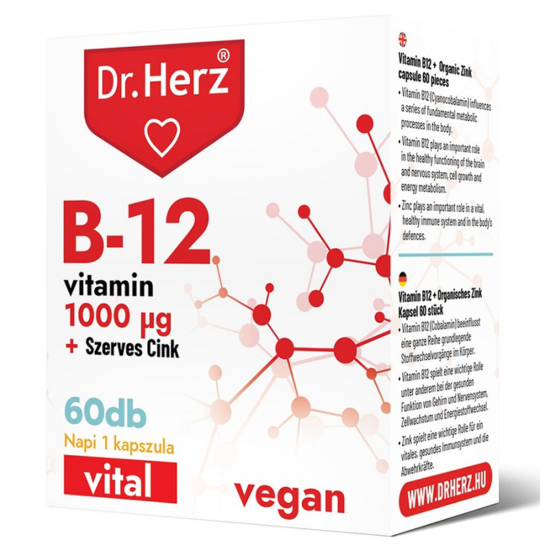 Dr. Herz B12-vitamin 1000 mcg + Szerves Cink kapszula 60x