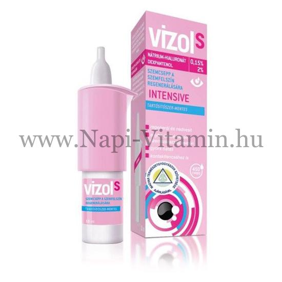 Vizol S Intensive szemcsepp enyhe szemszárazságra és a szemfelszín sérüléseire 10ml